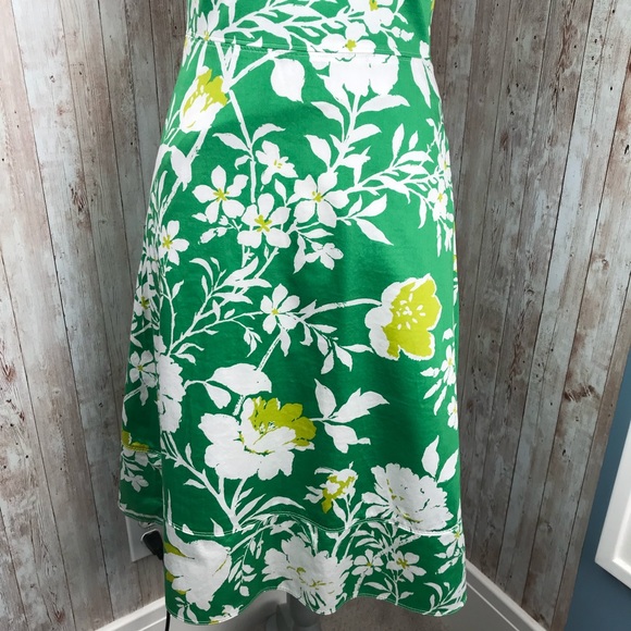 J. crew sz 4 green floral strapless a-line dress - Picture 5 of 8